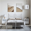 Bowery Hill Powder-Coated Steel Full/Double Metal Bed Frame in White
