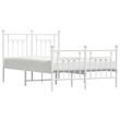 Bowery Hill Powder-Coated Steel Full/Double Metal Bed Frame in White