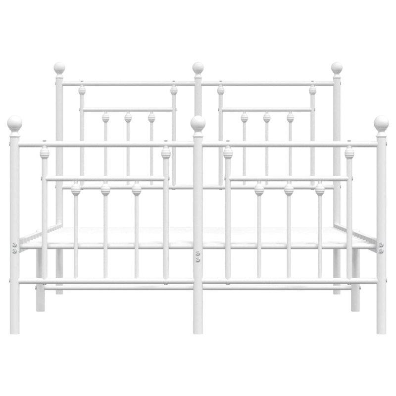 Bowery Hill Powder-Coated Steel Full/Double Metal Bed Frame in White