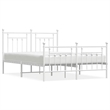 Bowery Hill Powder-Coated Steel King Size Bed Frame in White