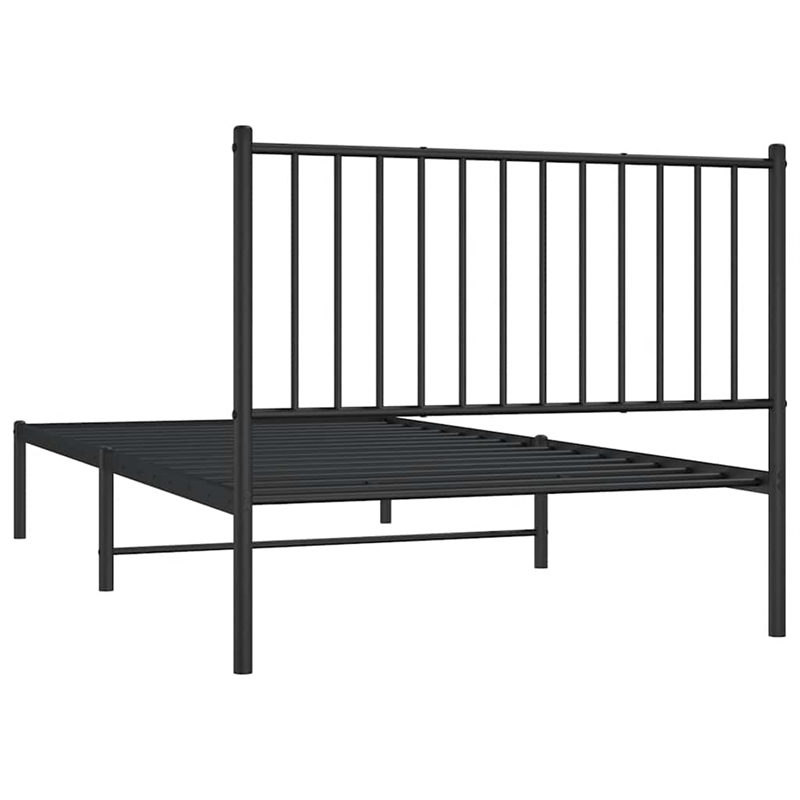 Bowery Hill Rectangular 39.4 x 78.7 Steel Bed Frame in Black
