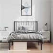 Bowery Hill Rectangular 39.4 x 78.7 Steel Bed Frame in Black