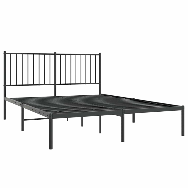 Bowery Hill Rectangular 53.1 X 74.8 Steel Bed Frame in Black