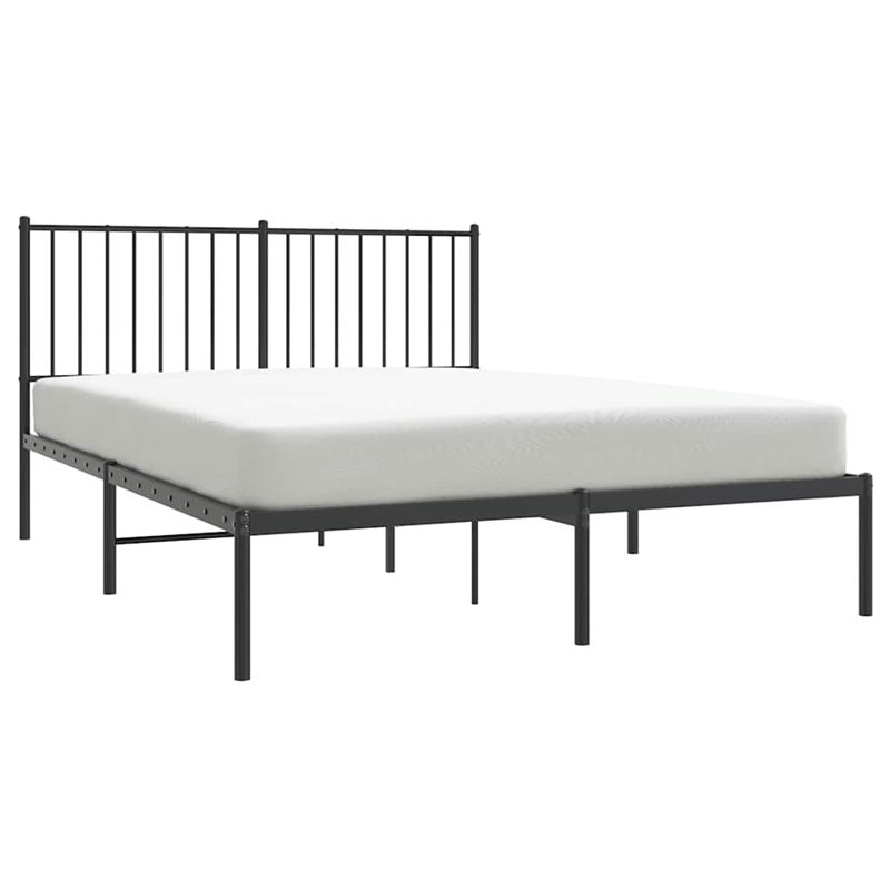 Bowery Hill Rectangular 53.1 X 74.8 Steel Bed Frame in Black