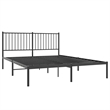 Bowery Hill Powder-Coated Steel King Size Bed Frame in Black