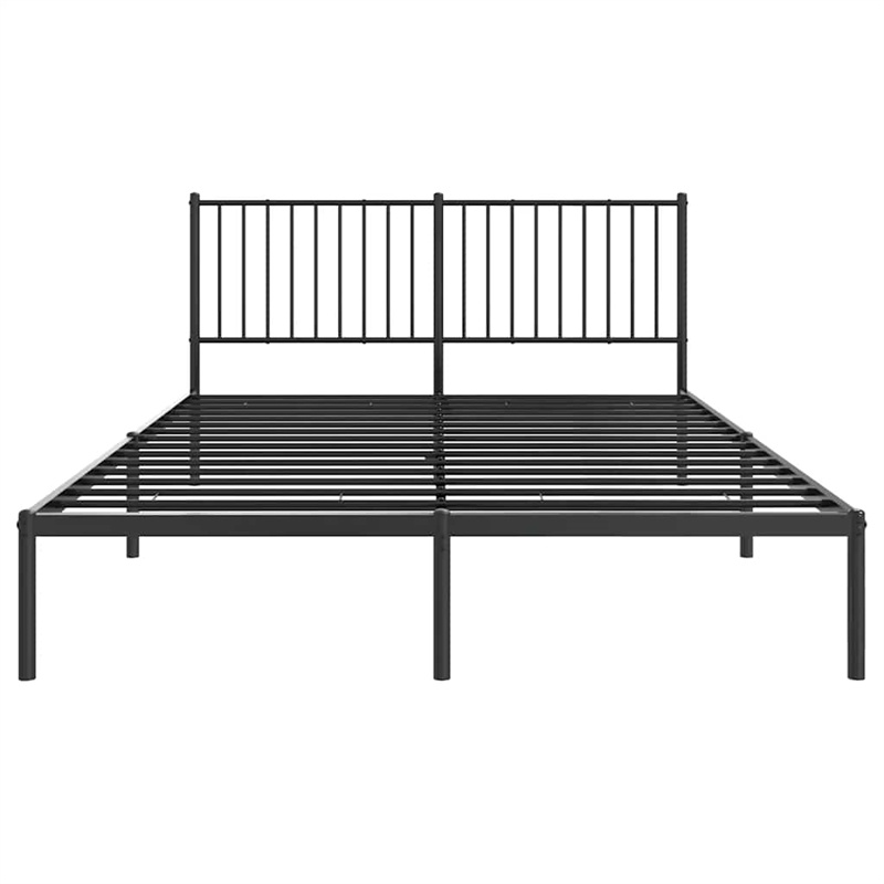 Bowery Hill Powder-Coated Steel King Size Bed Frame in Black