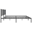 Bowery Hill Powder-Coated Steel King Size Bed Frame in Black