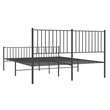 Bowery Hill Contemporary Powder-Coated Steel King Bed Frame in Black