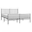 Bowery Hill Contemporary Powder-Coated Steel King Bed Frame in Black