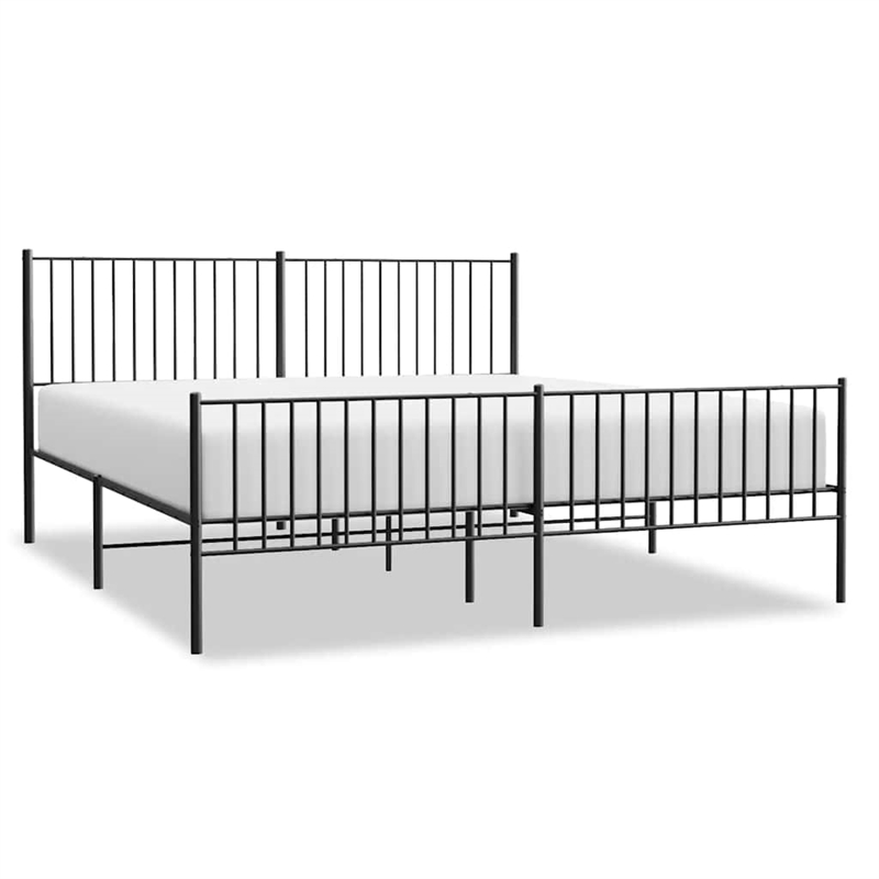 Bowery Hill Contemporary Powder-Coated Steel King Bed Frame in Black