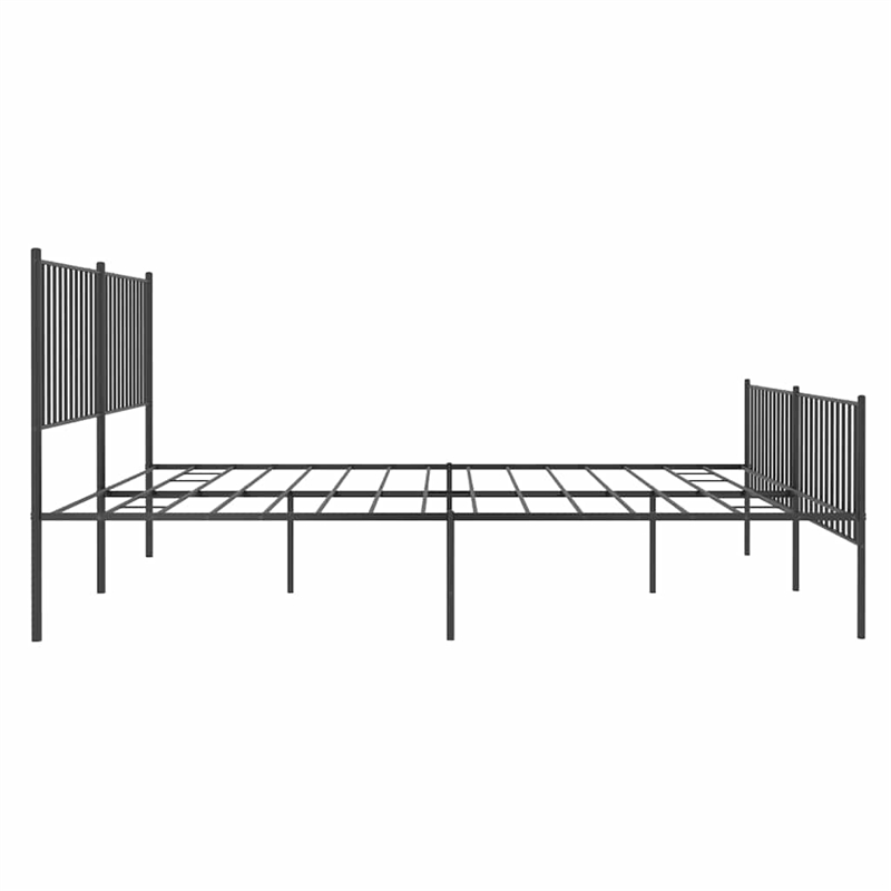 Bowery Hill Contemporary Powder-Coated Steel King Bed Frame in Black