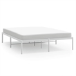 Bowery Hill Powder-Coated Steel King Size Bed Frame in White