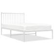 Bowery Hill Contemporary Powder-Coated Steel Twin Bed Frame in White