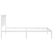 Bowery Hill Contemporary Powder-Coated Steel Twin Bed Frame in White