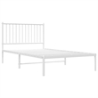 Bowery Hill Contemporary Powder-Coated Steel Twin Bed Frame in White