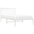 Bowery Hill Contemporary Powder-Coated Steel Twin Bed Frame in White