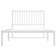 Bowery Hill Contemporary Powder-Coated Steel Twin Bed Frame in White