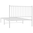 Bowery Hill Contemporary Powder-Coated Steel Twin Bed Frame in White