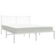 Bowery Hill Powder-Coated Steel King Size Bed Frame in White