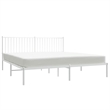 Bowery Hill Powder-Coated Steel Cal King/Double Bed Frame in White