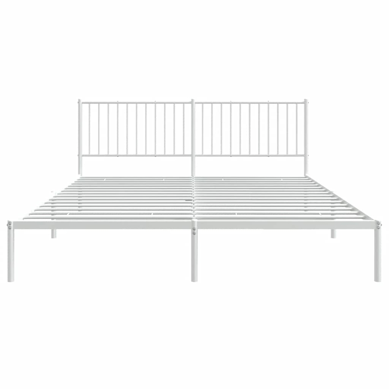 Bowery Hill Powder-Coated Steel Cal King/Double Bed Frame in White