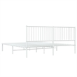 Bowery Hill Powder-Coated Steel Cal King/Double Bed Frame in White