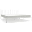 Bowery Hill Contemporary 76 X 80 Powder-Coated Steel Bed Frame in White
