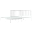 Bowery Hill Contemporary 76 X 80 Powder-Coated Steel Bed Frame in White
