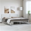 Bowery Hill Contemporary 76 X 80 Powder-Coated Steel Bed Frame in White