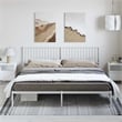 Bowery Hill Contemporary 76 X 80 Powder-Coated Steel Bed Frame in White
