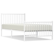 Bowery Hill Contemporary Powder-Coated Steel Twin Bed Frame in White