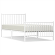 Bowery Hill Contemporary Powder-Coated Steel Twin Bed Frame in White