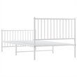 Bowery Hill Contemporary Powder-Coated Steel Twin Bed Frame in White
