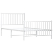 Bowery Hill Contemporary Powder-Coated Steel Twin Bed Frame in White