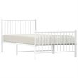 Bowery Hill Contemporary Powder-Coated Steel Twin Bed Frame in White