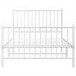 Bowery Hill Contemporary Powder-Coated Steel Twin Bed Frame in White