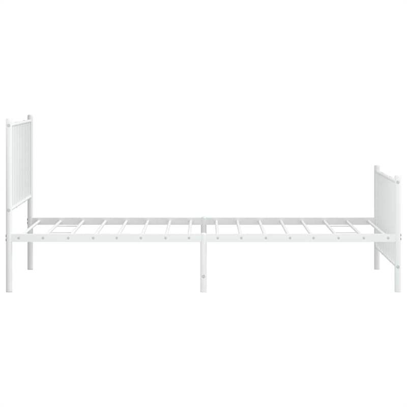 Bowery Hill Contemporary Powder-Coated Steel Twin Bed Frame in White