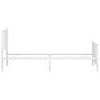 Bowery Hill Contemporary Powder-Coated Steel Twin Bed Frame in White