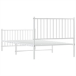 Bowery Hill Contemporary Powder-Coated Steel Twin Bed Frame in White
