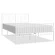 Bowery Hill Powder-Coated Steel Full/Double Bed Frame in White