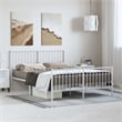 Bowery Hill Powder-Coated Steel Full/Double Bed Frame in White