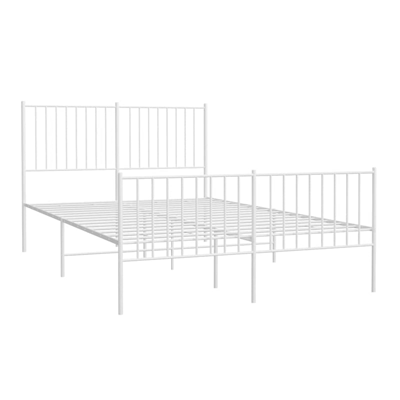 Bowery Hill Powder-Coated Steel Full/Double Bed Frame in White