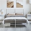 Bowery Hill Powder-Coated Steel Full/Double Bed Frame in White