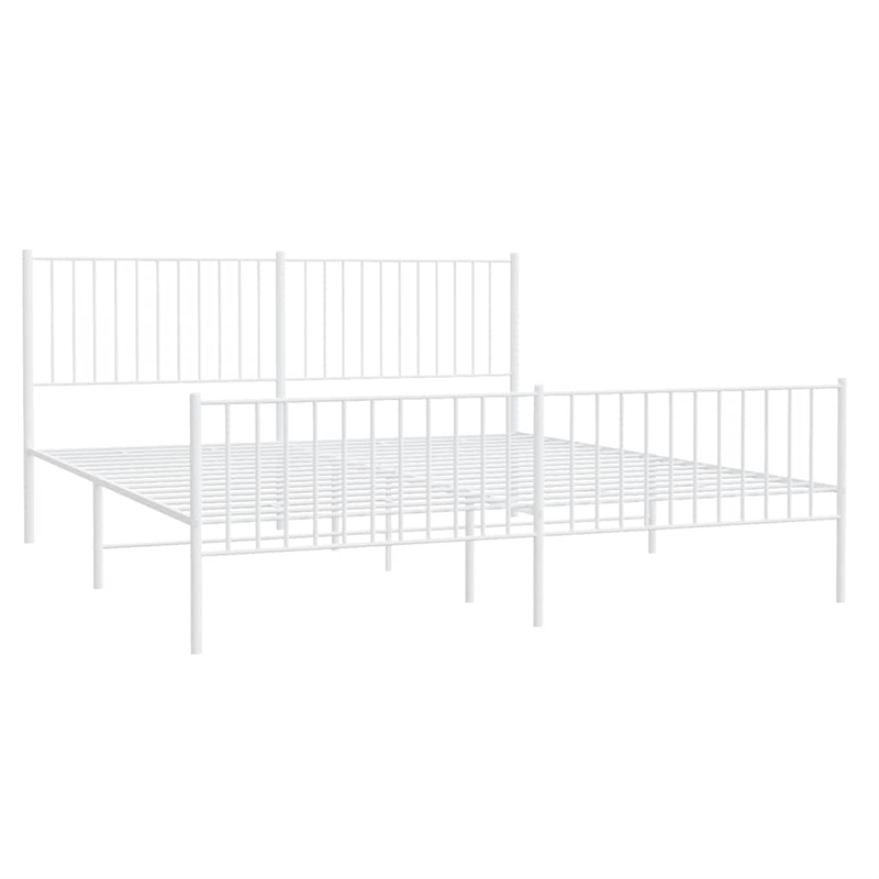 Bowery Hill Contemporary Rectangular Queen Metal Bed Frame in Steel