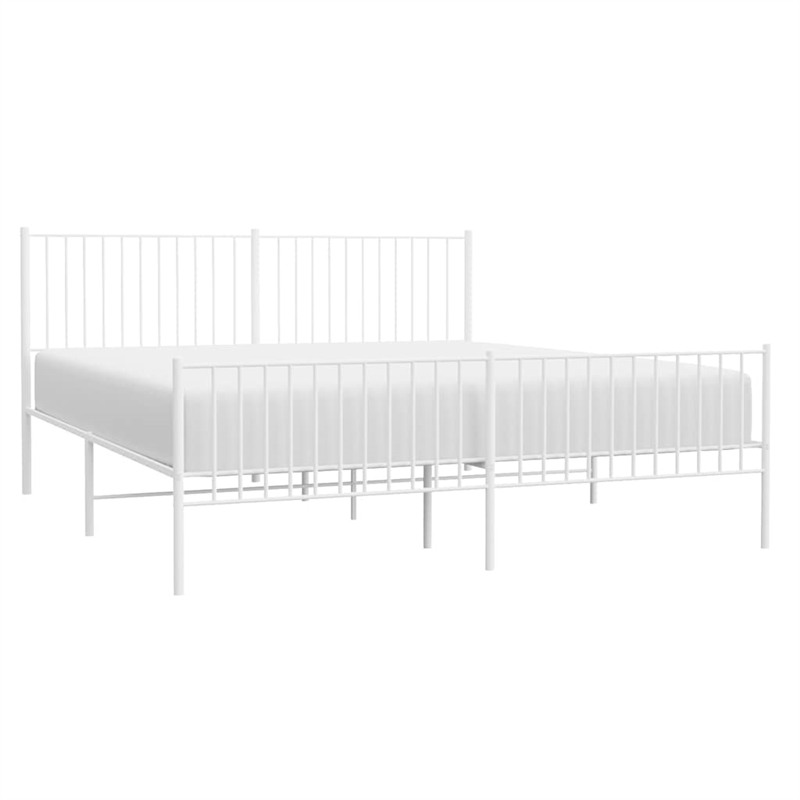 Bowery Hill Contemporary Rectangular Queen Metal Bed Frame in Steel