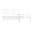 Bowery Hill Contemporary 76 X 80 Powder-Coated Steel Bed Frame in White