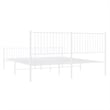 Bowery Hill Contemporary 76 X 80 Powder-Coated Steel Bed Frame in White