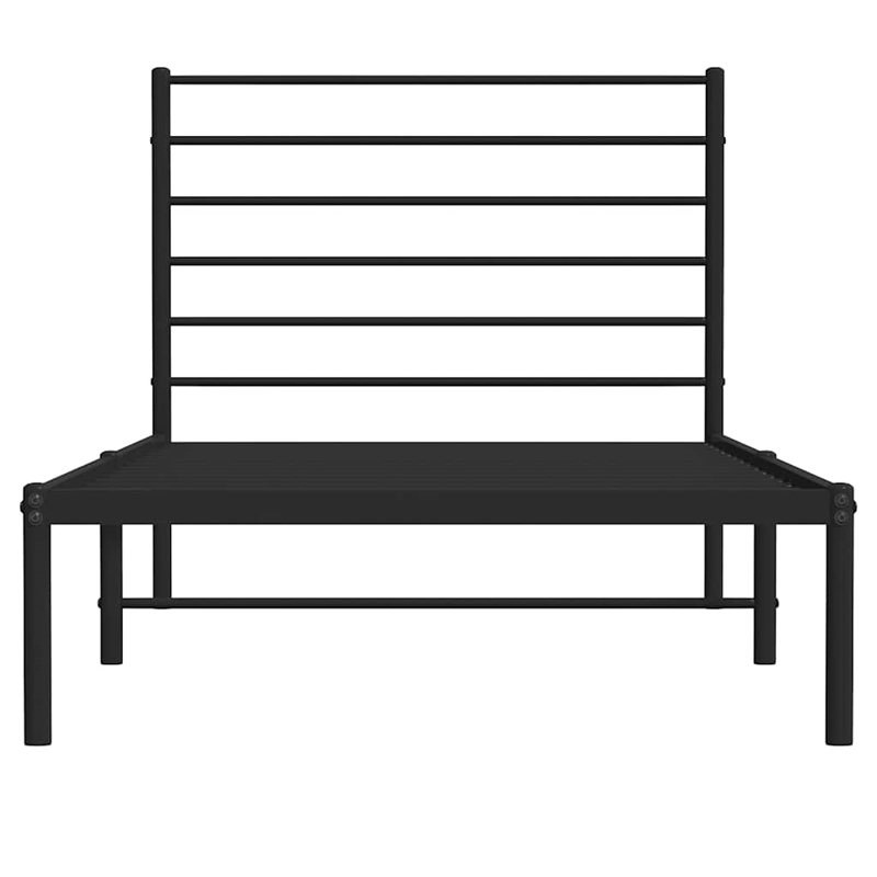 Bowery Hill Contemporary Powder-Coated Steel Twin Bed Frame in Black