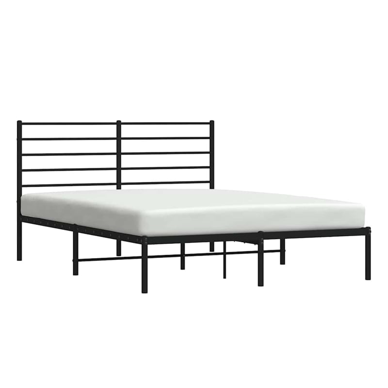 Bowery Hill Contemporary Powder-Coated Steel King Bed Frame in Black