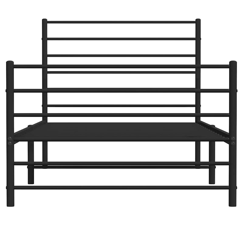 Bowery Hill Contemporary Powder-Coated Steel Twin Bed Frame in Black